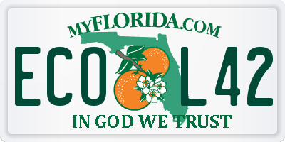 FL license plate ECOL42