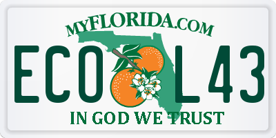 FL license plate ECOL43