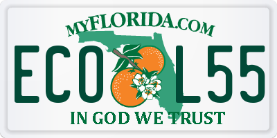 FL license plate ECOL55