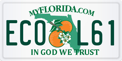 FL license plate ECOL61