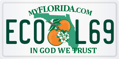 FL license plate ECOL69