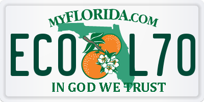 FL license plate ECOL70