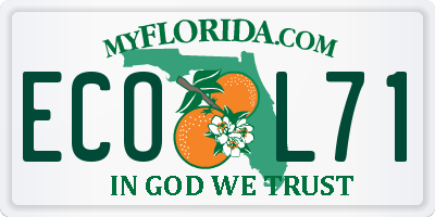 FL license plate ECOL71