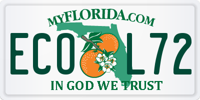 FL license plate ECOL72