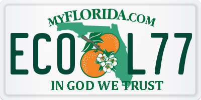 FL license plate ECOL77