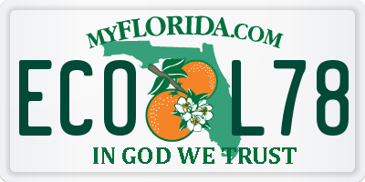 FL license plate ECOL78