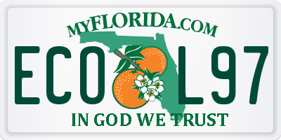 FL license plate ECOL97