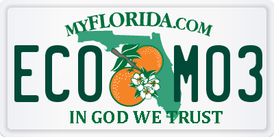FL license plate ECOM03