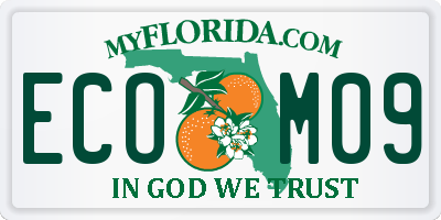 FL license plate ECOM09