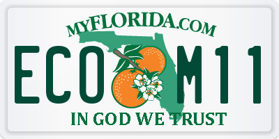 FL license plate ECOM11
