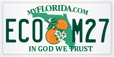 FL license plate ECOM27