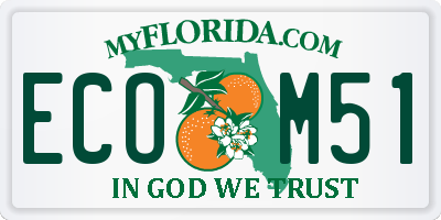 FL license plate ECOM51