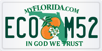 FL license plate ECOM52