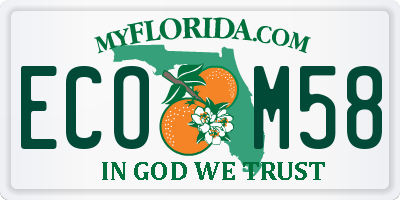 FL license plate ECOM58