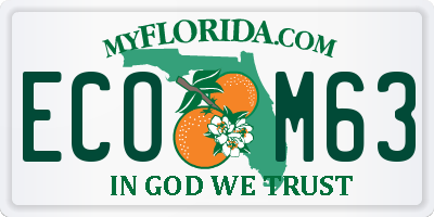 FL license plate ECOM63