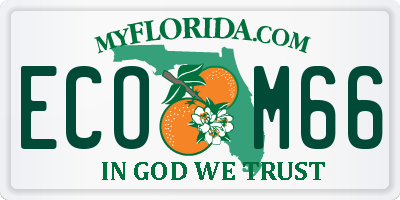 FL license plate ECOM66