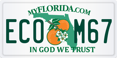 FL license plate ECOM67