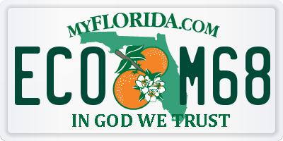 FL license plate ECOM68