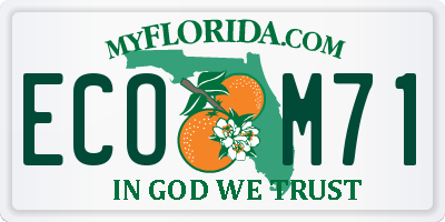 FL license plate ECOM71