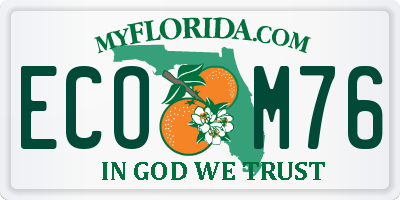 FL license plate ECOM76