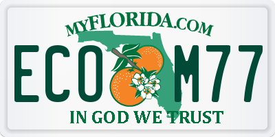 FL license plate ECOM77