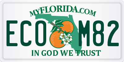 FL license plate ECOM82