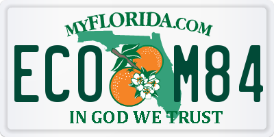 FL license plate ECOM84