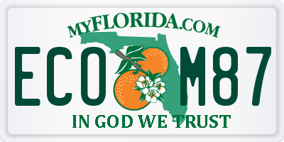 FL license plate ECOM87