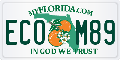 FL license plate ECOM89
