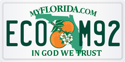FL license plate ECOM92