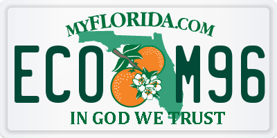 FL license plate ECOM96