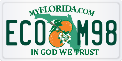 FL license plate ECOM98