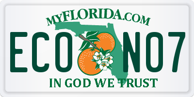 FL license plate ECON07