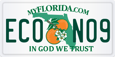 FL license plate ECON09