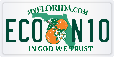 FL license plate ECON10