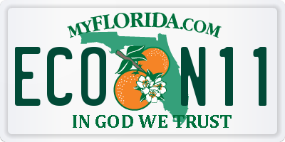 FL license plate ECON11
