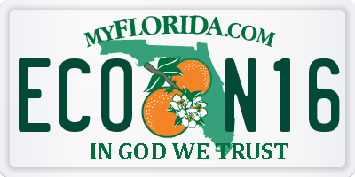FL license plate ECON16