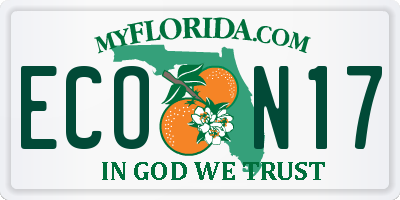 FL license plate ECON17