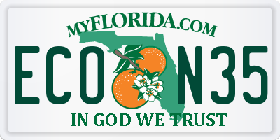 FL license plate ECON35