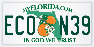 FL license plate ECON39