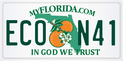 FL license plate ECON41