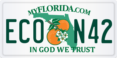 FL license plate ECON42