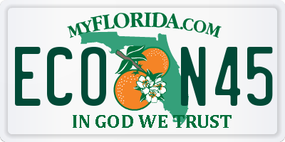 FL license plate ECON45