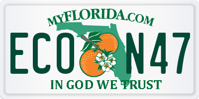 FL license plate ECON47