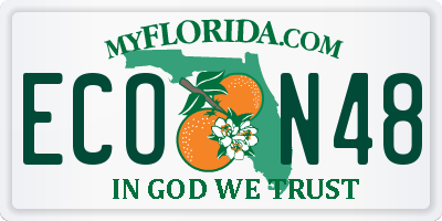 FL license plate ECON48