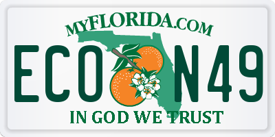 FL license plate ECON49