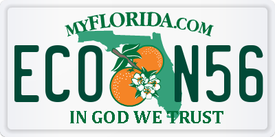 FL license plate ECON56