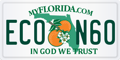 FL license plate ECON60