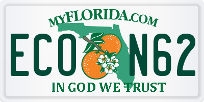 FL license plate ECON62