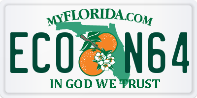FL license plate ECON64